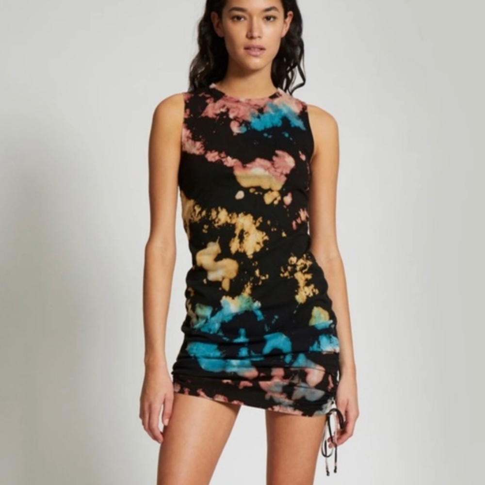 COTTON CITIZEN Tie Dye Ruched Dress sz M